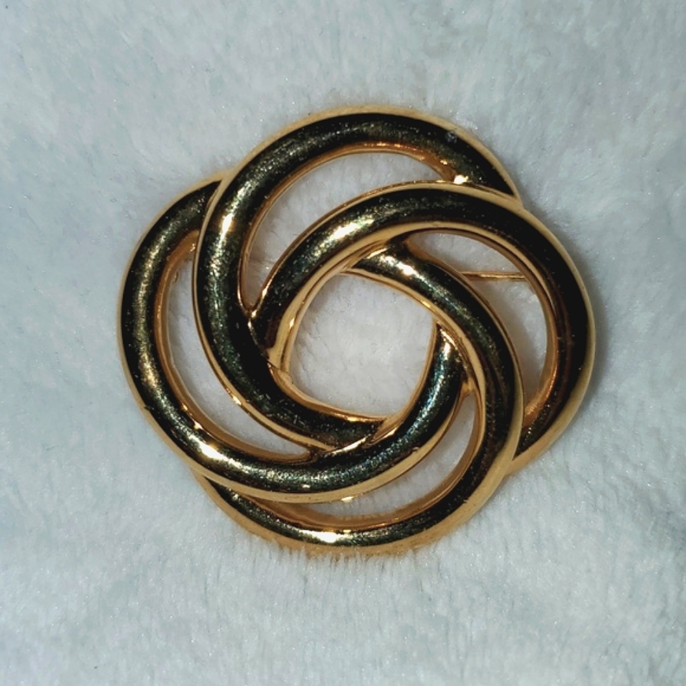 Monet Vintage Swirl Knot Brooch